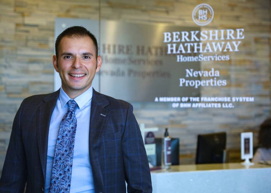 Local realtor Joshua Campa at the Berkshire Hathaway offices in Las Vegas on Tuesday, May 30, 2 ...