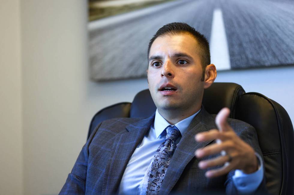 Local realtor Joshua Campa speaks to the Review-Journal at his office at the Berkshire Hathaway ...