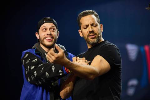 Pete Davidson is shown with David Blaine at Resorts World Theater on Friday, June 2, 2023. (Ton ...