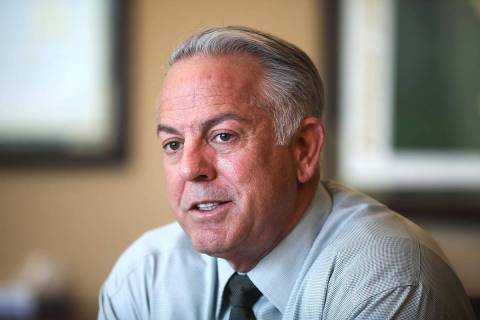FILE - Clark County Sheriff Joe Lombardo speaks with the Review-Journal on Tuesday, Feb. 1, 202 ...