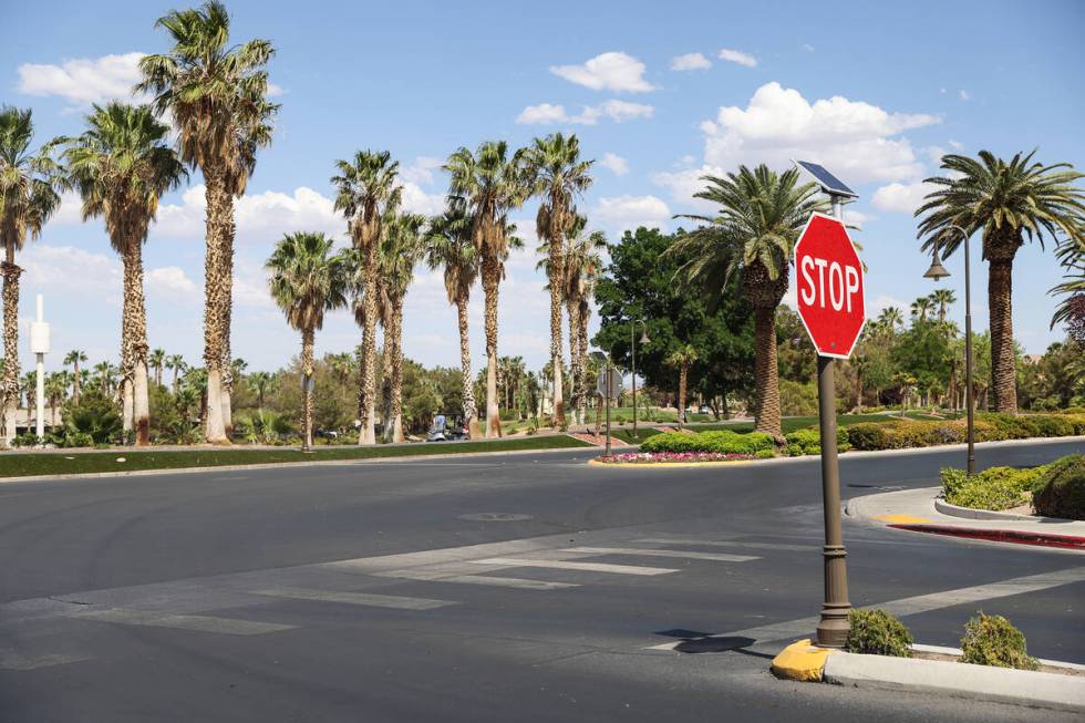 The intersection where Maria Alvarado was stuck by a car in the Rhodes Ranch master-planned com ...