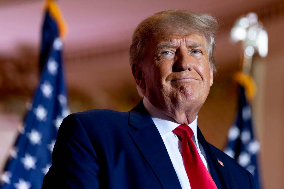 FILE - Former President Donald Trump announces he is running for president for the third time a ...