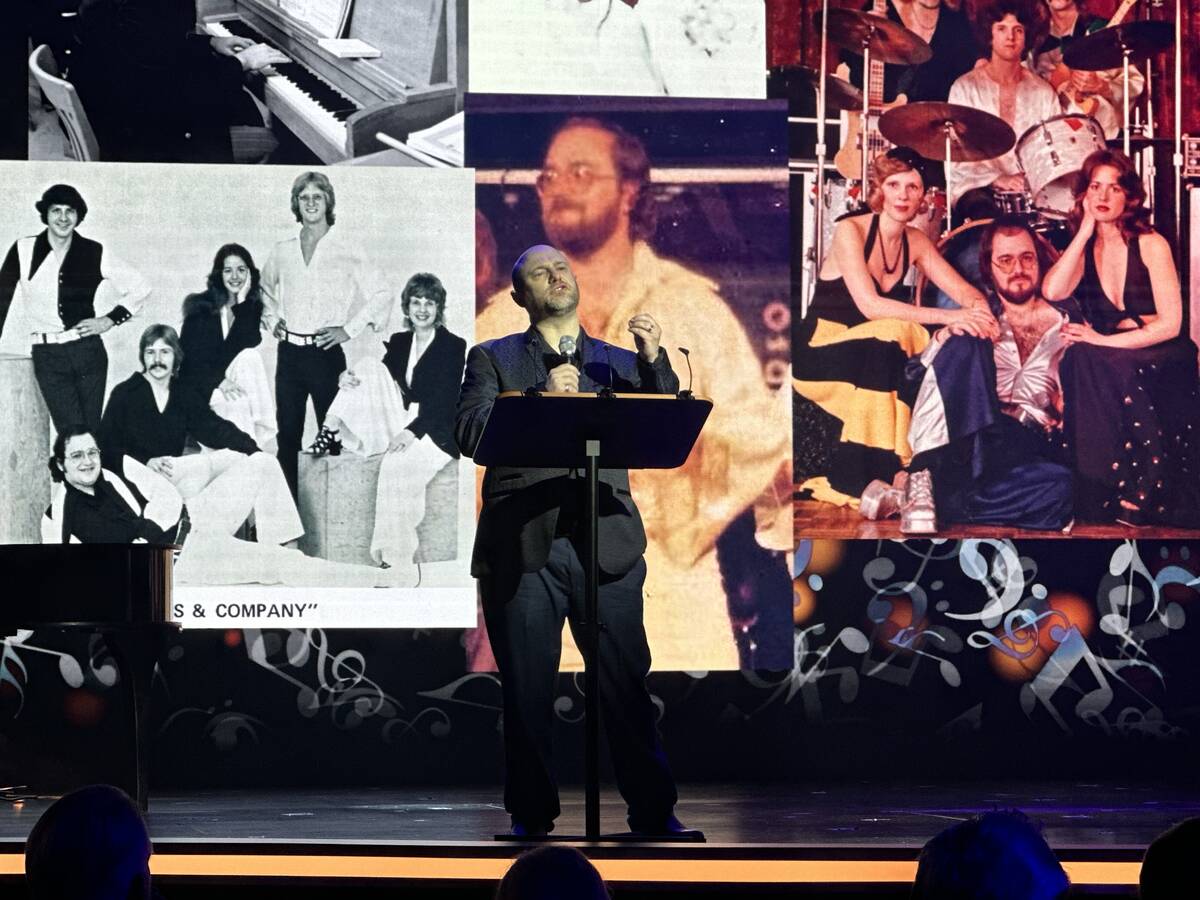 Jeremy Fayne is shown at Bill Fayne's celebration of life at The Strat Theater on Sunday, June ...