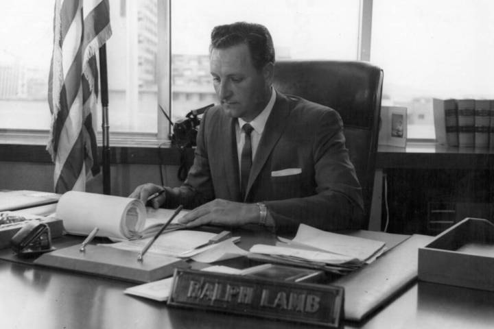 Ralph Lamb is shown in his office in Las Vegas in this undated photograph. (Las Vegas Review-Jo ...