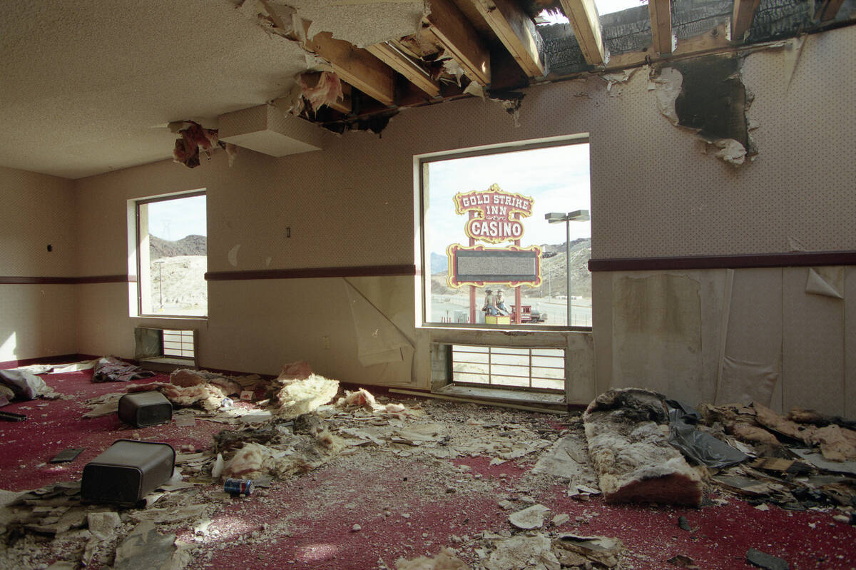 An inside view from the hotel in the days following the fire. (Las Vegas Review-Journal archive ...