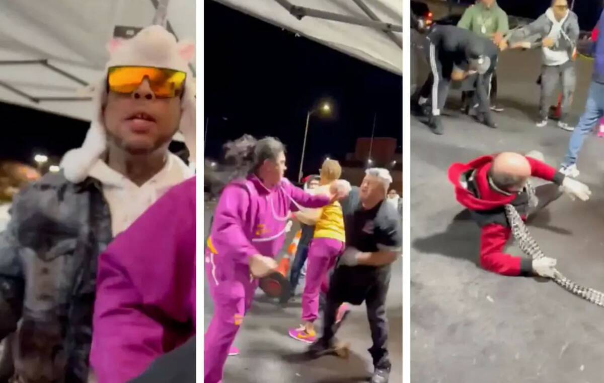 Images from an Instagram video show a brawl Sunday, March 3, 2023, at the Taqueria Casa Del Sab ...