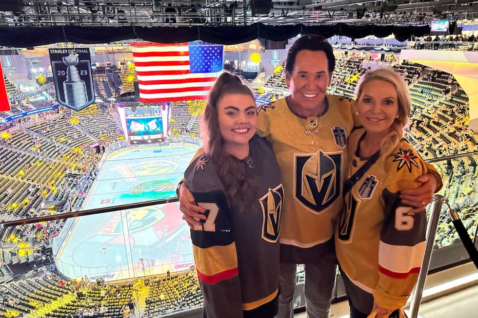 Mr. Las Vegas Wayne Newton is shown with his daughter, Lauren, and wife, Kathleen, at T-Mobile ...