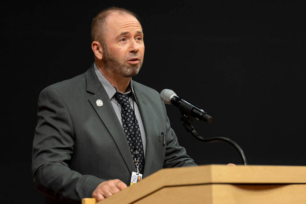 Mike Janssen speaks during a panel about projects planned for the development of the Las Vegas ...