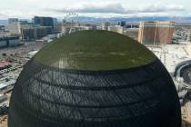 MSG Sphere is seen in March 2023 in Las Vegas. (Bizuayehu Tesfaye/Las Vegas Review-Journal)