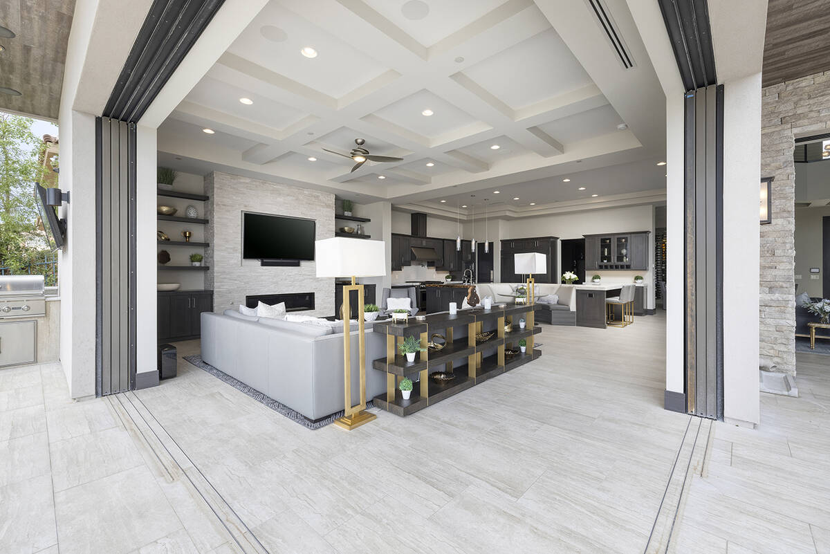 The family room opens to the patio. (Douglas Elliman of Nevada)