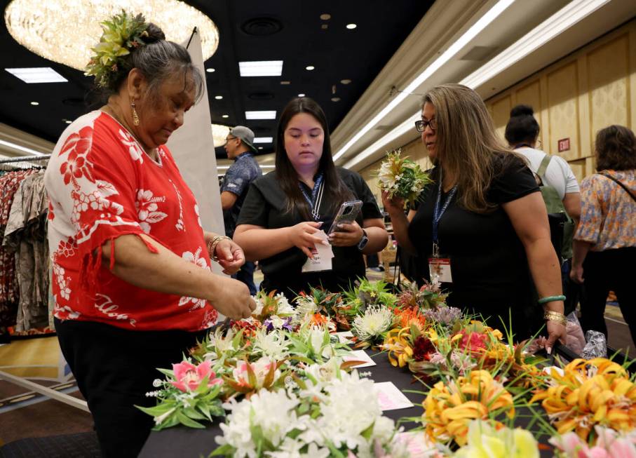 Kalena Grace, center and her mother Nalani Doseo, right, both of Wai’anae, Hawaii and He ...