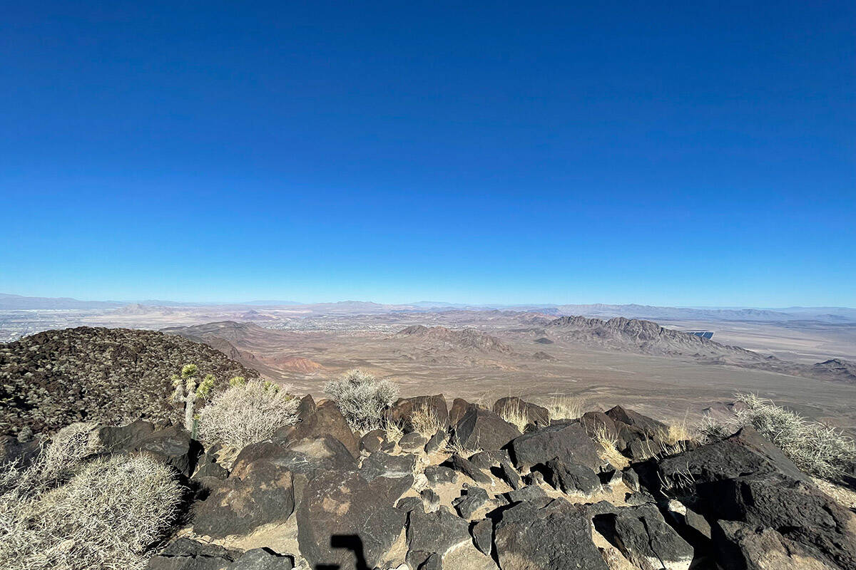 A view from the top of Black Mountain, looking southeast, on Friday, Feb. 10, 2023. (Taylor Lan ...