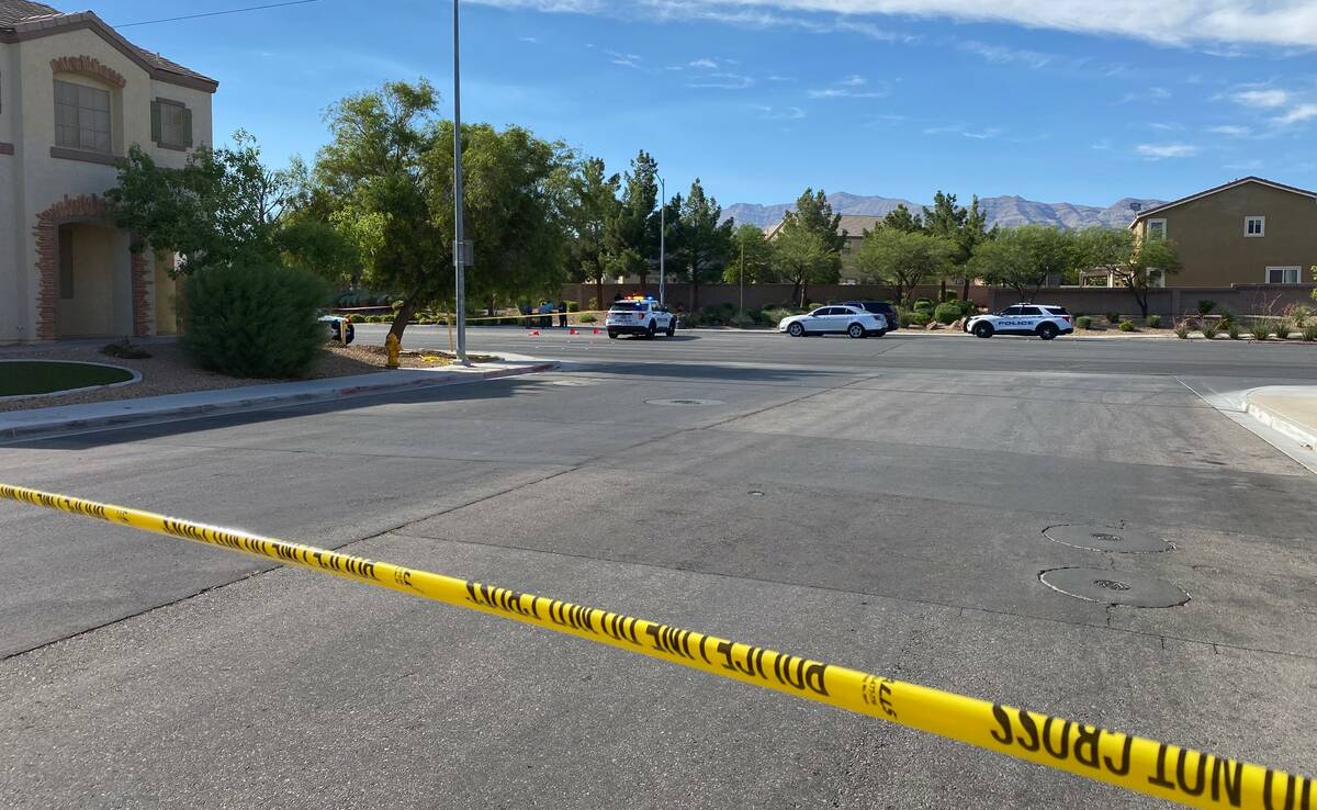 North Las Vegas police were investigating a homicide on Centennial Parkway between Commerce Str ...