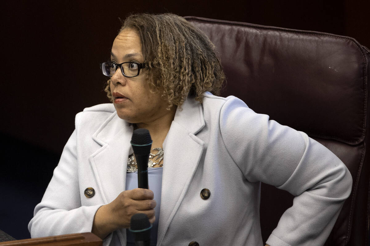 Sen. Dina Neal, D-North Las Vegas, introduces a bill in the Senate during the 82nd Session of t ...