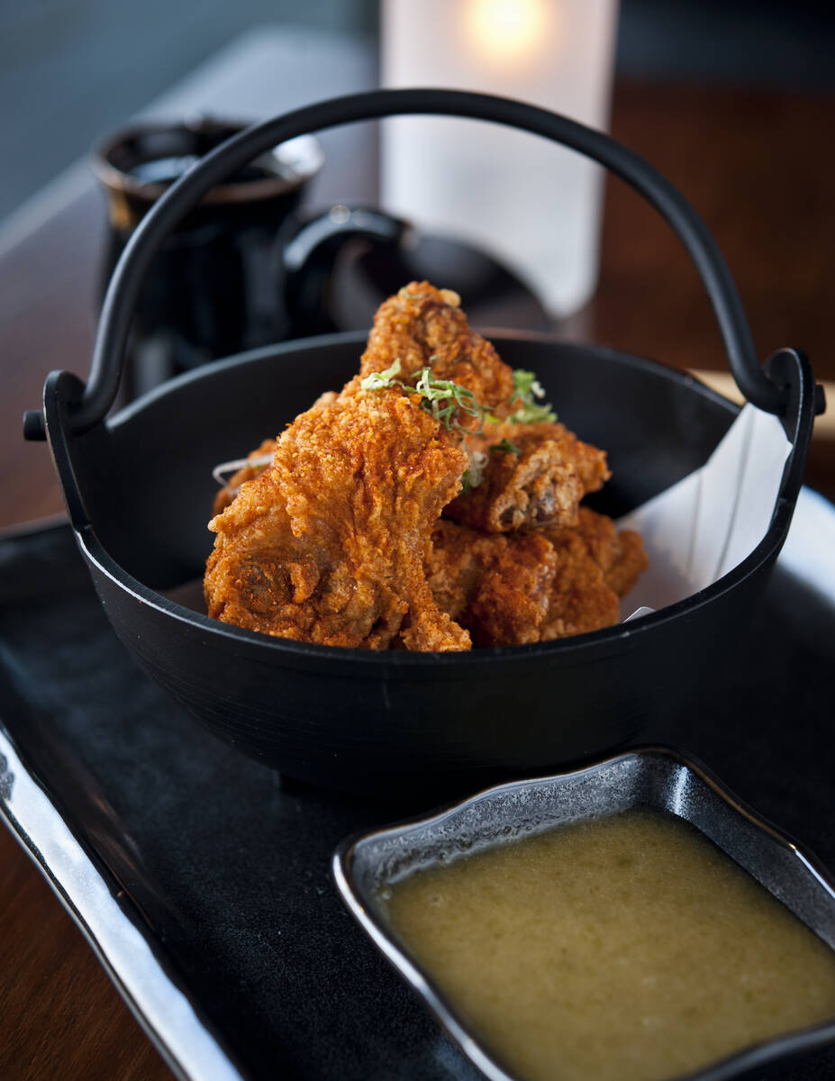 Fried chicken with wasabi honey from Blue Ribbon Sushi Bar & Grill, which is set to open in ear ...