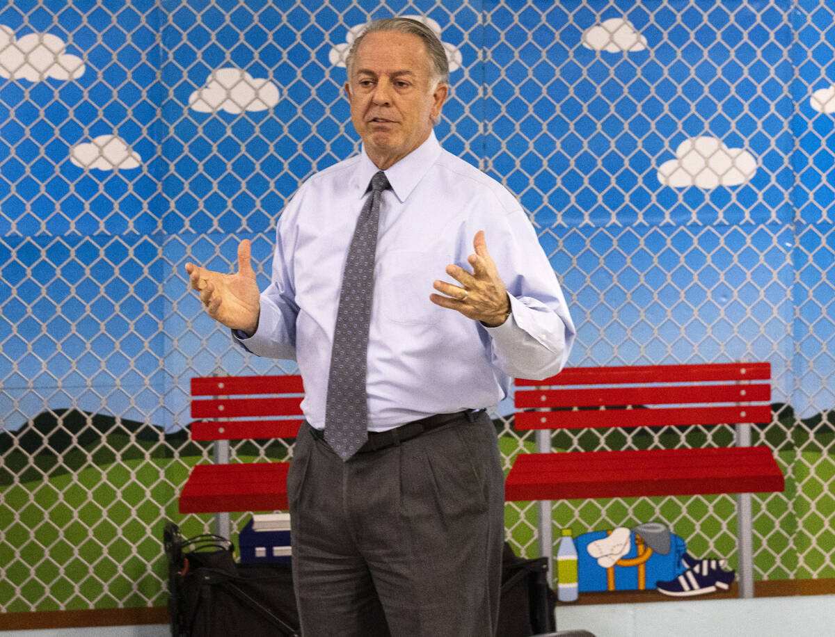 Gov. Joe Lombardo speaks during a roundtable discussion with the Nevada School Choice Coalition ...