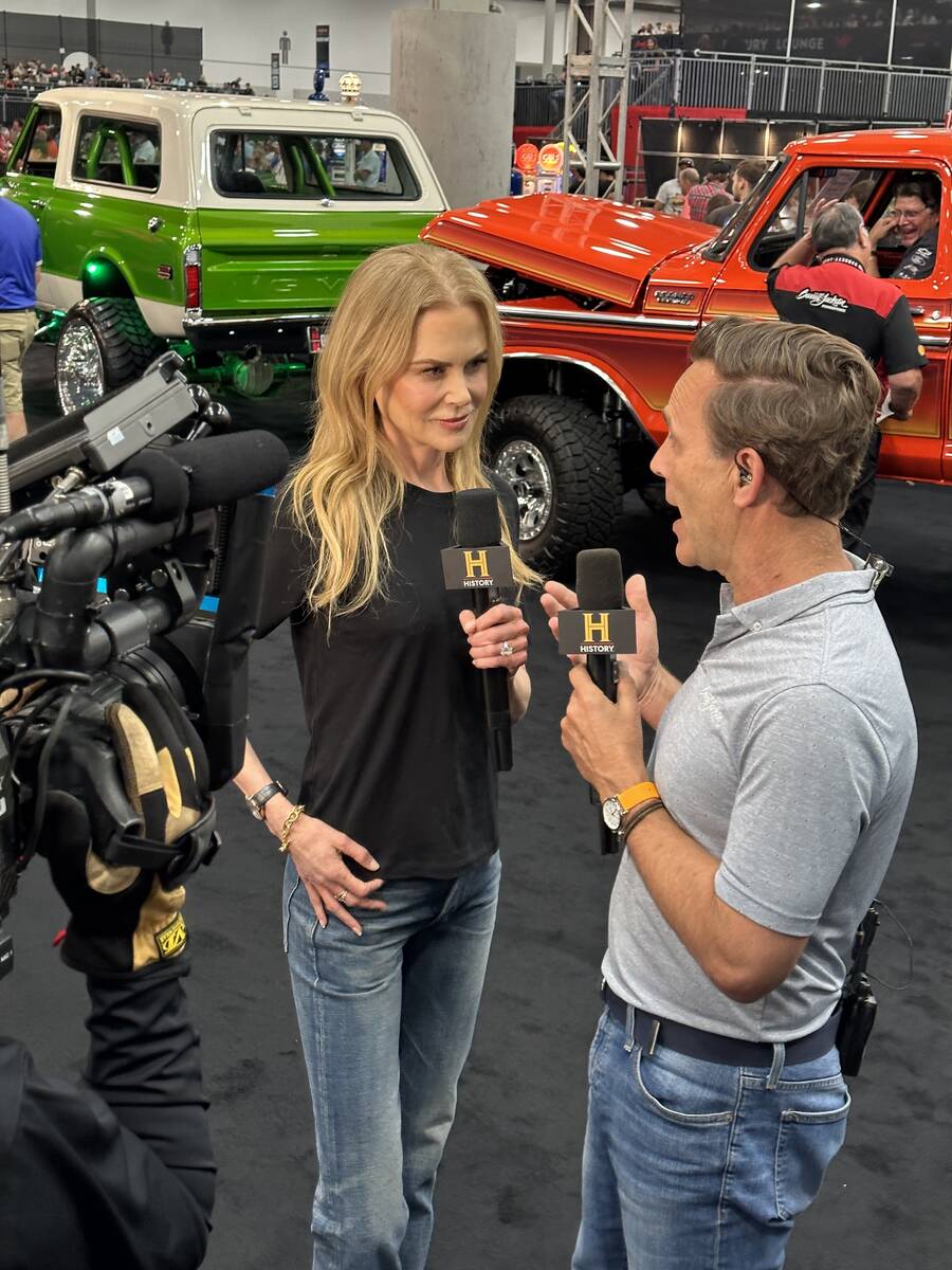 Screen star Nicole Kidman is shown with History broadcaster Christian Murphy at Barrett-Jackson ...