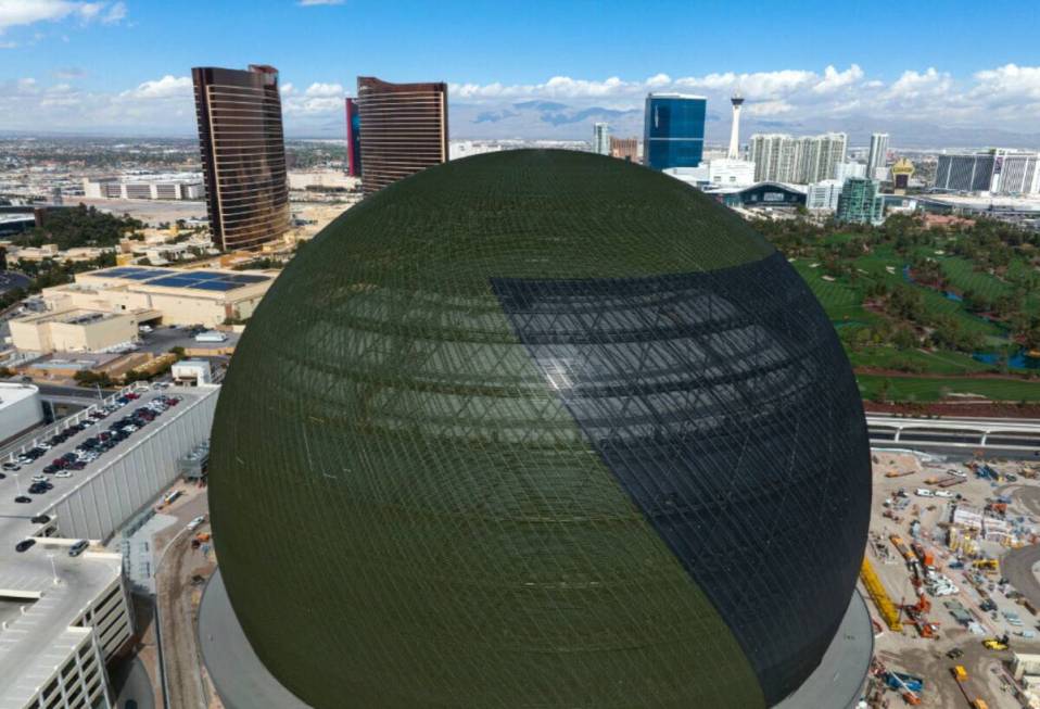 MSG Sphere is seen in March 2023 in Las Vegas. (Bizuayehu Tesfaye/Las Vegas Review-Journal)