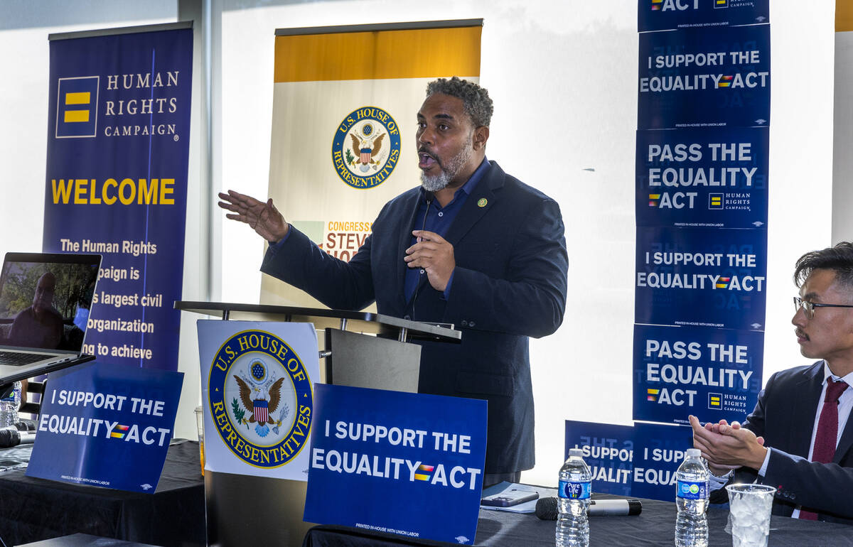 U.S. Rep. Steven Horsford, D-Nev., hosts a press conference announcing the reintroduction of th ...