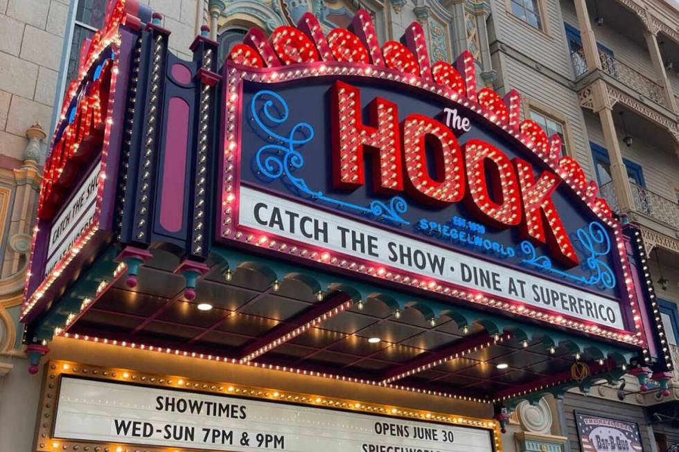 The Warner Theatre marquee is shown at Caesars Atlantic City, where Spiegelworld opens "The Hoo ...