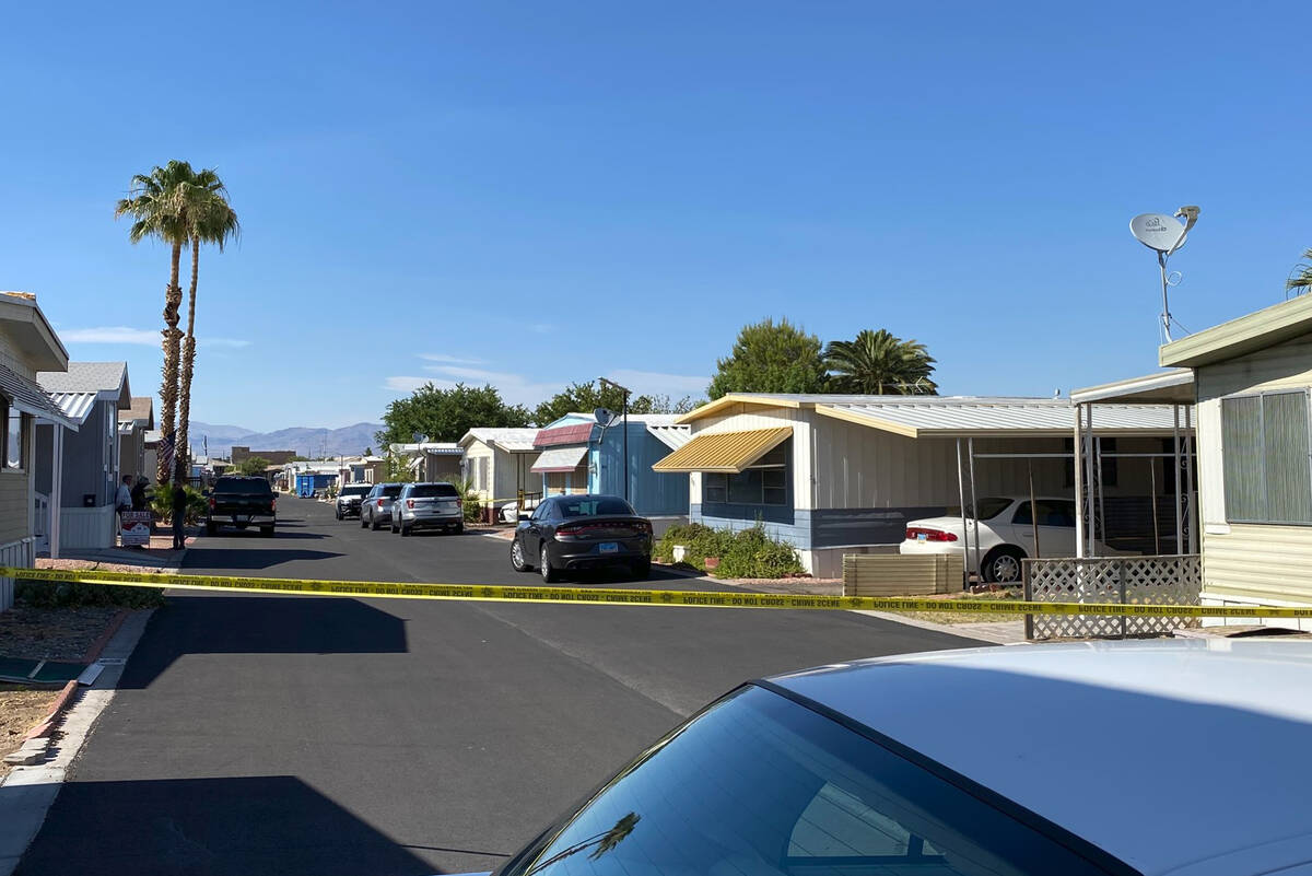 Las Vegas police were investigating a homicide at a mobile home park in the 4400 block of East ...