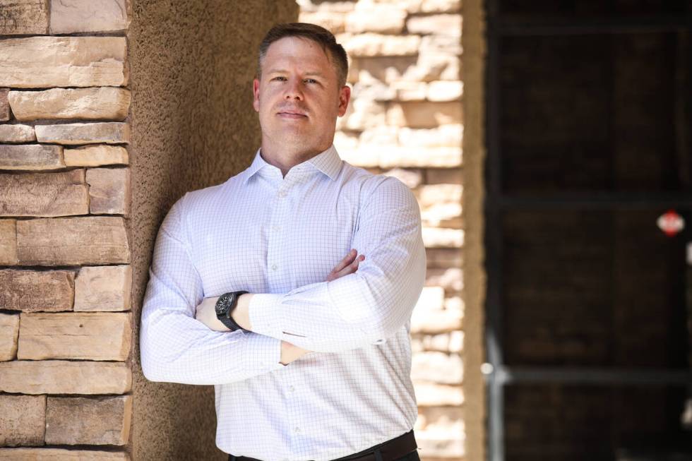 Greg Hulett, president of Landmark Title of Nevada, outside their offices in Las Vegas on July ...