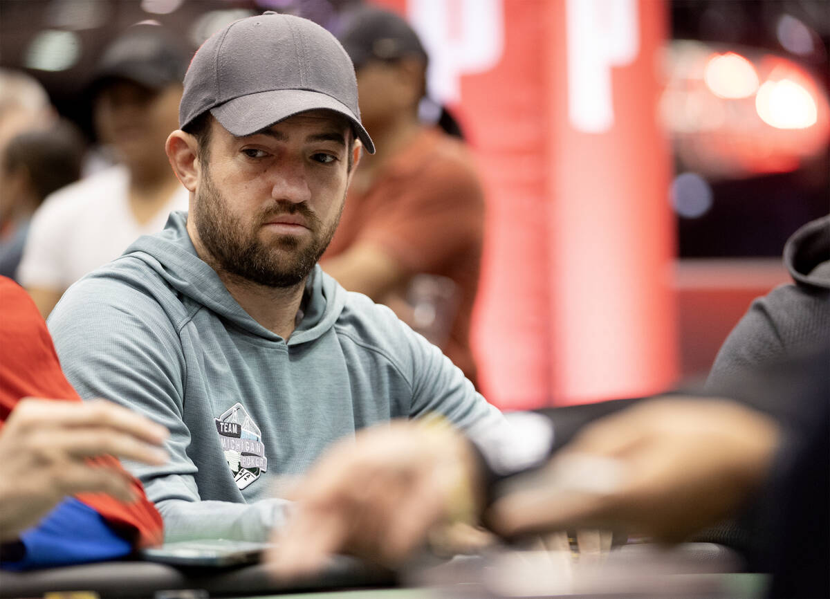 Joe Cada participates in the World Series of Poker $10,000 buy-in No-limit Hold’em World ...