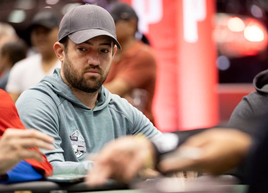 Joe Cada participates in the World Series of Poker $10,000 buy-in No-limit Hold’em World ...