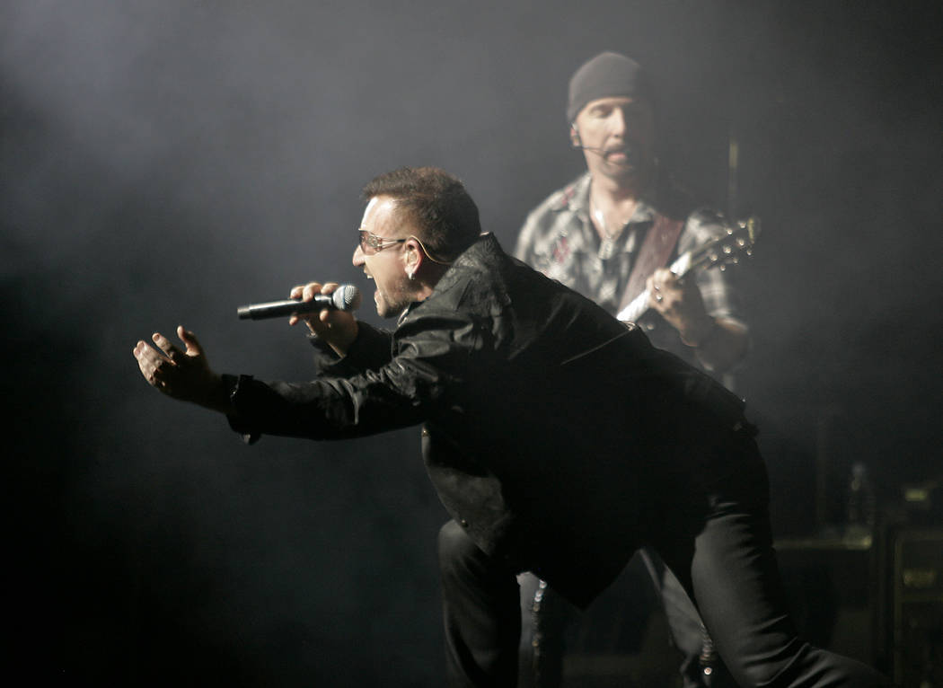 U2 plays at Sam Boyd Stadium in Las Vegas on Oct. 23, 2009. (Las Vegas Review-Journal)