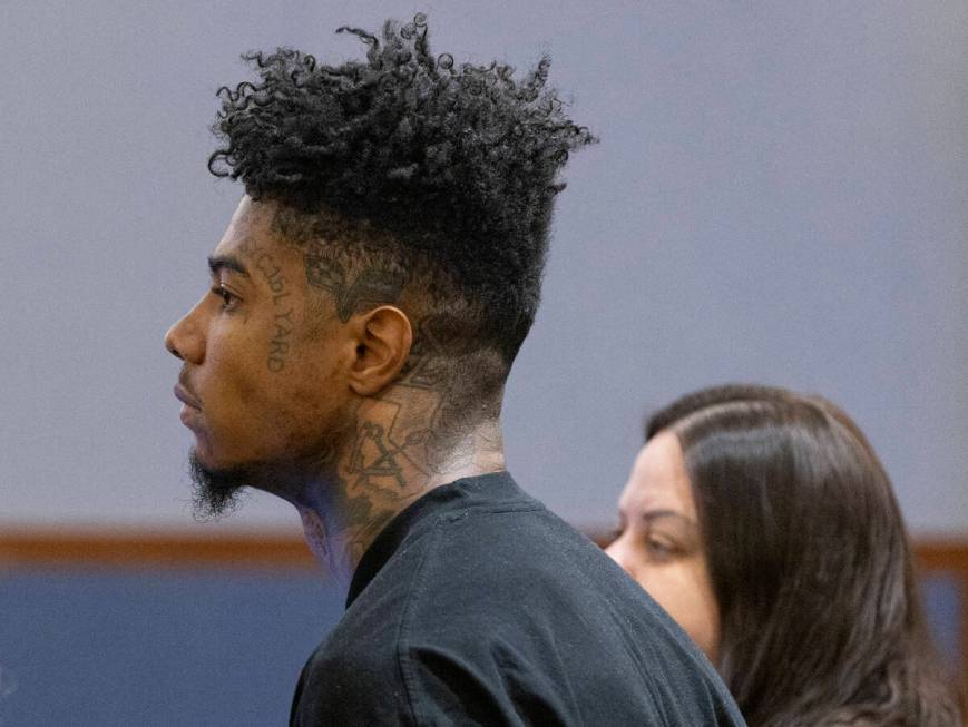 Johnathan Jamall Porter, a rapper known as Blueface, appears in court with his attorney Caitlyn ...