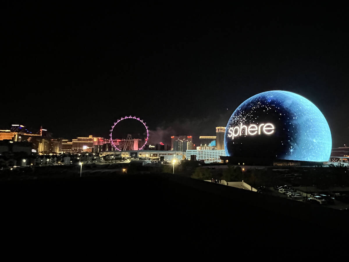 The MSG Sphere July 4th fireworks show on Tuesday, July 4, 2023, in Las Vegas. (James Schaeffer ...