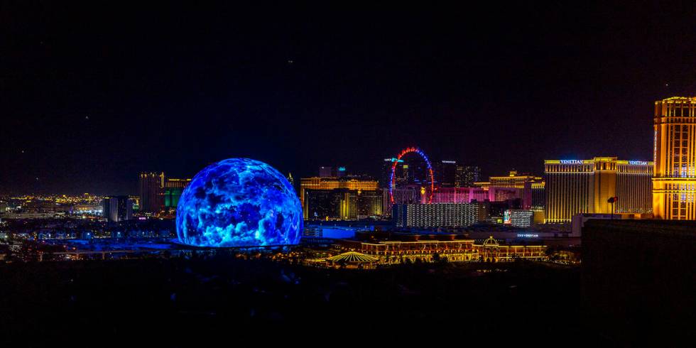 The MSG Sphere illuminates the Las Vegas skyline with a dazzling display to celebrate Independe ...