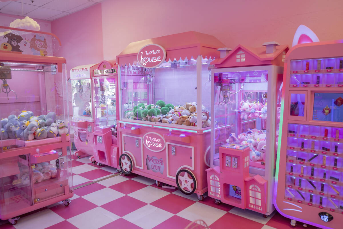 The main attraction at Pink Wa Wa are the couple dozen pink Japanese-style claw games. (Las Veg ...