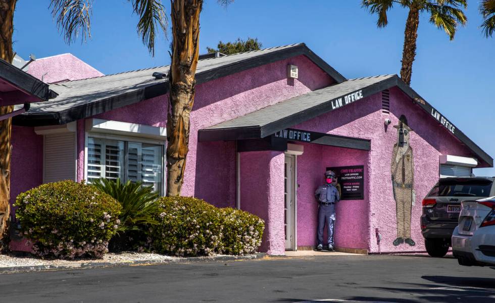The 702 Traffic offices are an unexpected shade of pink. (L.E. Baskow/Las Vegas Review-Journal)