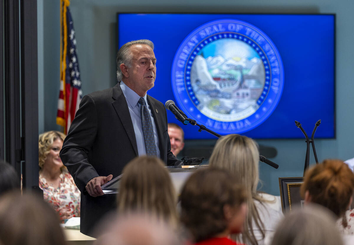 Nevada Gov. Joe Lombardo speaks of the Patchett family and their determination to pass Rex's La ...