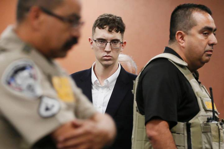 El Paso Walmart shooting suspect Patrick Crusius appears at his arraignment in El Paso, Texas, ...