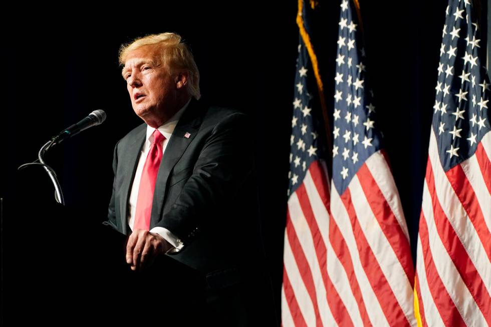 Former President Donald Trump speaks on July 8, 2022, in Las Vegas. (AP Photo/John Locher)