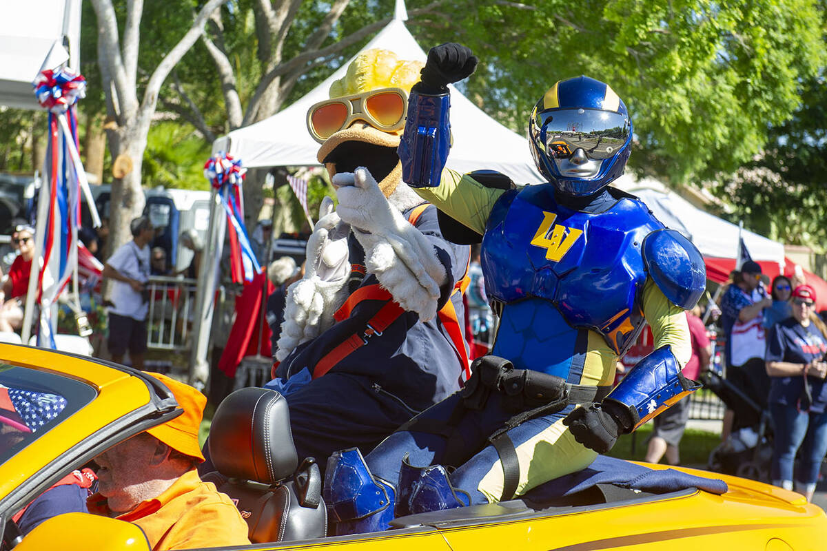 The Las Vegas Aviators mascots, Spruce and Aviator, made an appearance at the Summerlin Council ...