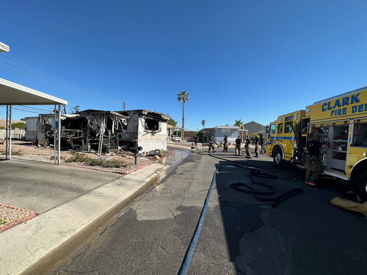 A fire at a mobile home inside the Sand Creek mobile home park was extinguished at 3:02 p.m. Sa ...