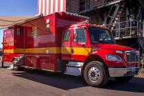 A Las Vegas Fire and Rescue truck on March 23, 2022. (L.E. Baskow/Las Vegas Review-Journal) @Le ...