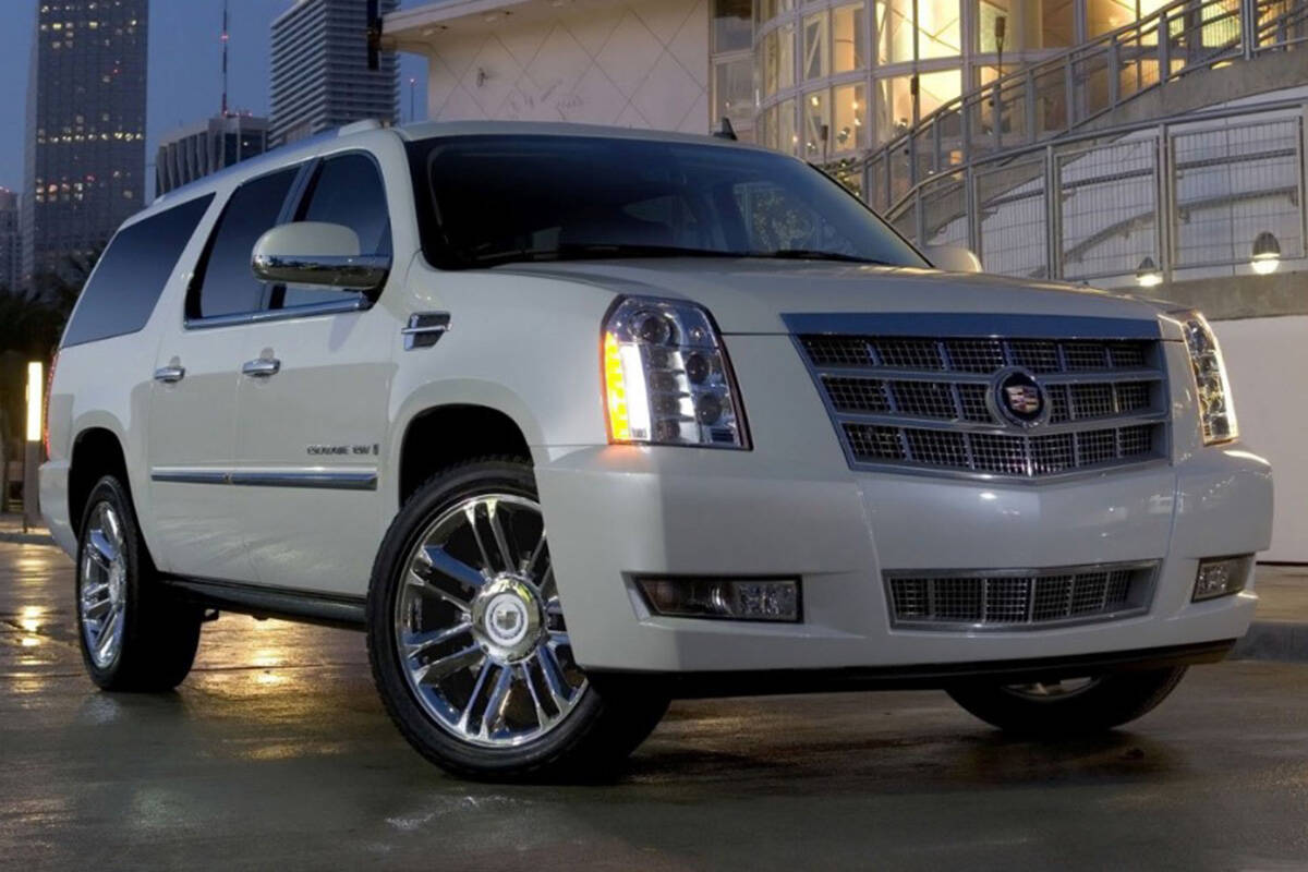 Police are seeking a white Cadillac Escalade which ran over a pedestrian Monday, July 10, 2023, ...