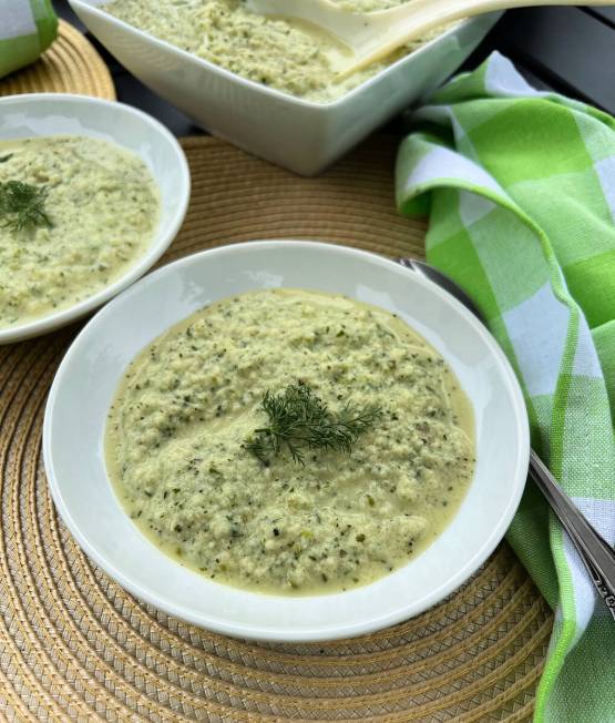 This easy cold cucumber soup features Granny Smith apple and fresh herbs. (Gretchen McKay/Pitts ...