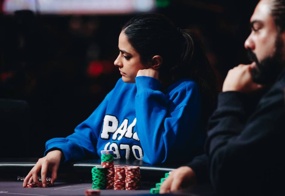 Nikita Luther competes during the World Series of Poker $10,000 buy-in no No-limit Hold &#x2018 ...