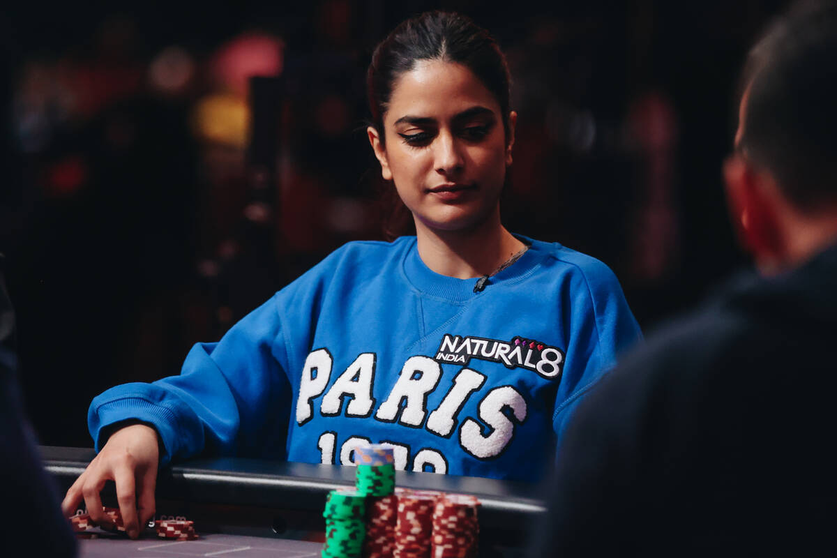 Nikita Luther competes during the World Series of Poker $10,000 buy-in no No-limit Hold &#x2018 ...
