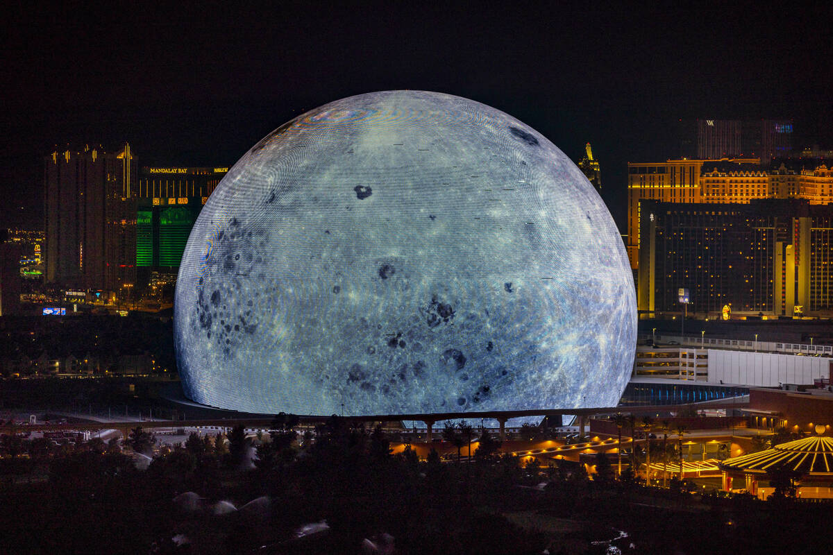 The Sphere illuminates the Las Vegas skyline with a dazzling display to celebrate Independence ...