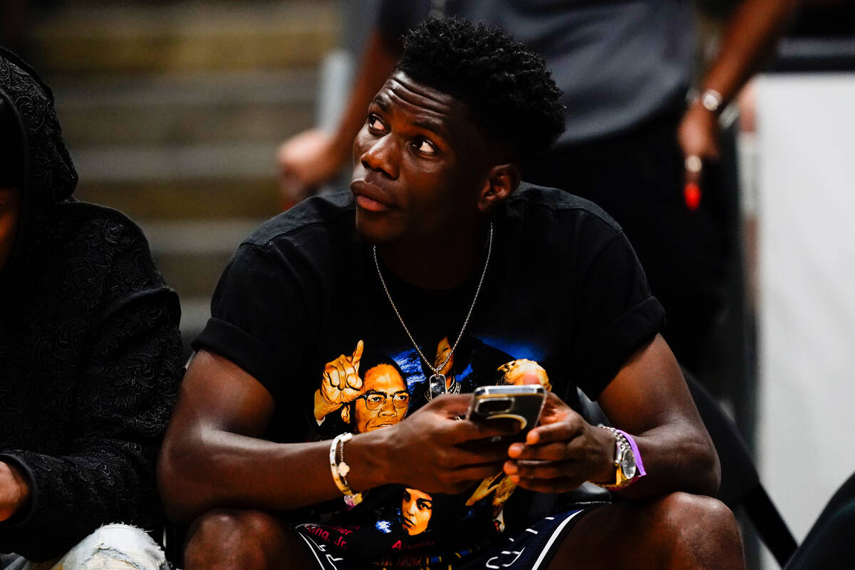 Professional soccer player Aurélien Tchouaméni watches during the second half of a WN ...