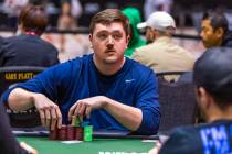 Ian Matakis considers the bet in the $3,000 buy-in Six-Handed Pot-limit Omaha event at the Worl ...