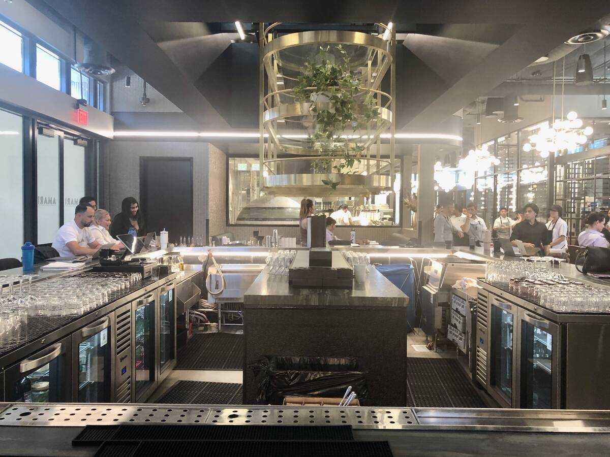 The bar on training day Amari, the highly anticipated restaurant set to open in July 2023 at th ...