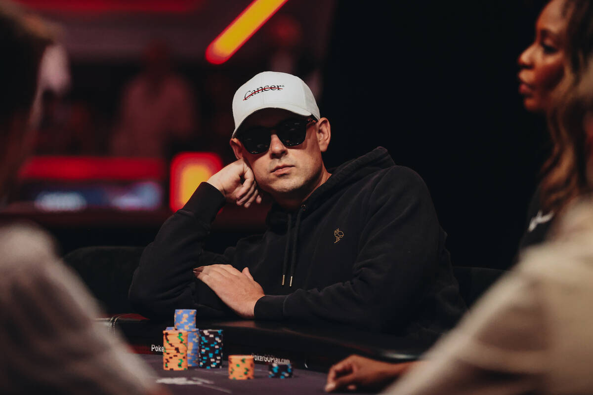 Toby Lewis watches a competitor during the World Series of Poker $10,000 buy-in No-limit Hold-e ...