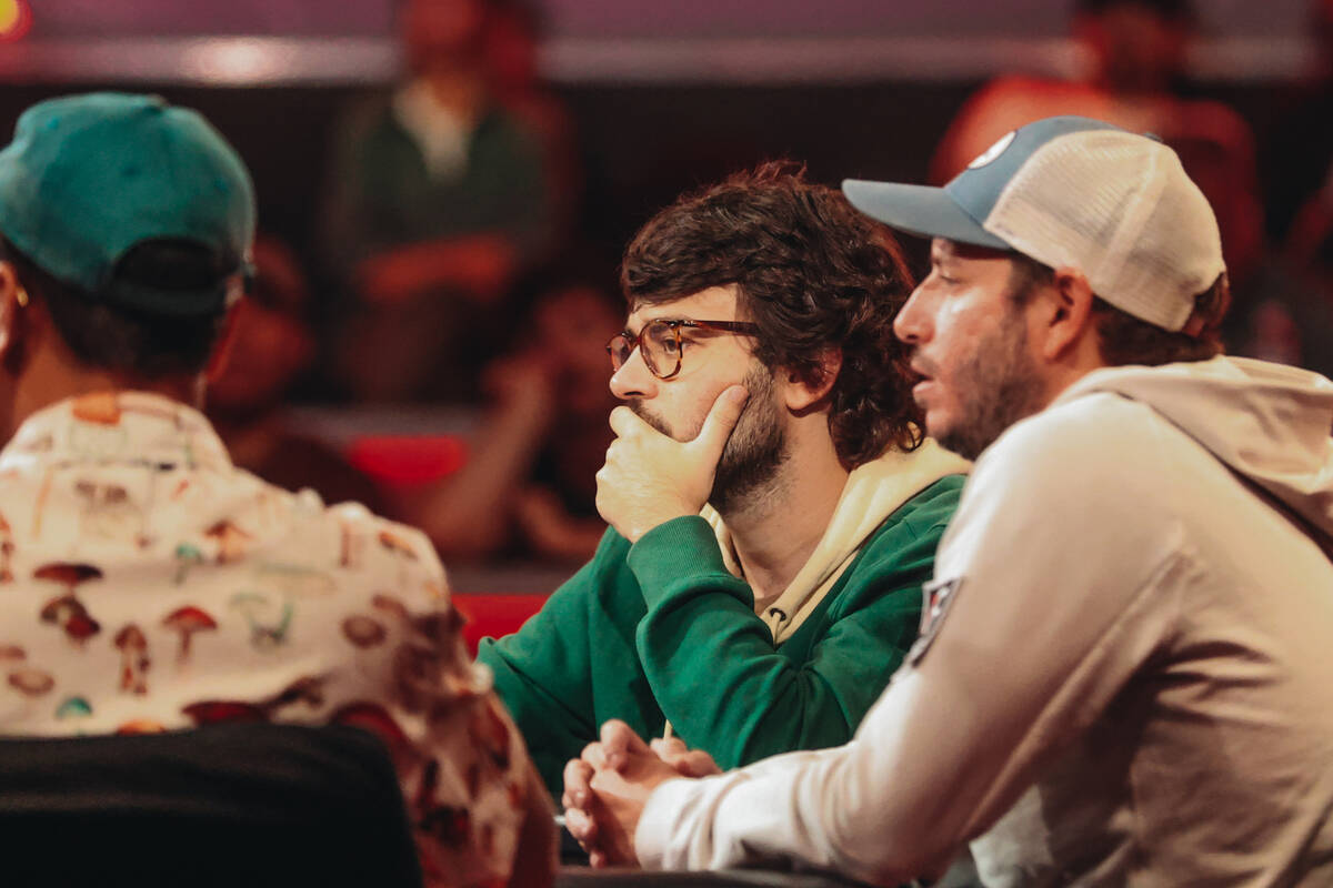 Jose Aguilera watches a competitor during the World Series of Poker $10,000 buy-in No-limit Hol ...